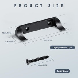 YHTCC 12PCS Wall-Mounted Car Display Shelves, for Displaying and Storing Car Toys, Comes with Screws, Ideal for Car Enthusiasts