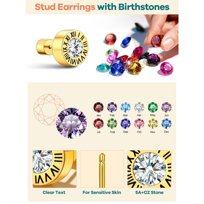 Birthstone Earrings Ruby Earrings Studs Viking Earrings Gold Stud Earrings