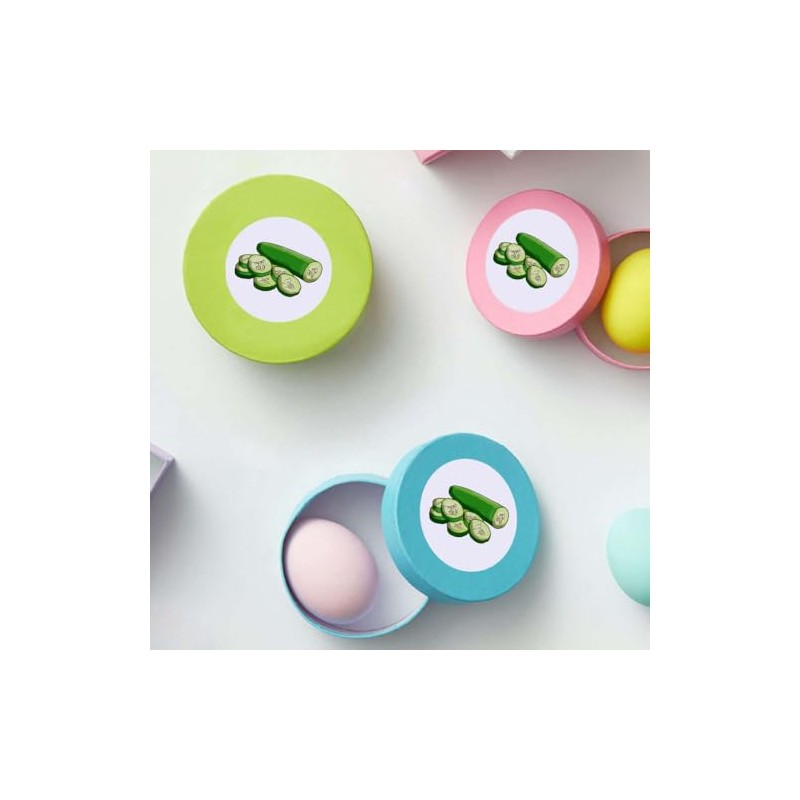 24 x 40mm Round 'Sliced Cucumber' Stickers (SK00041581)