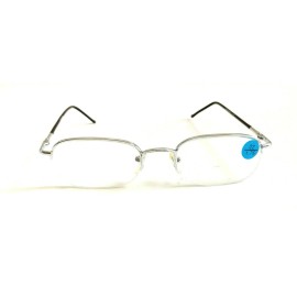 Vintage NWT Vintage 90's Rectangle Metal Semi-Rimless Reading Glasses +2.75 (Silver)