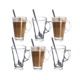 Stainless Steel Long Handle Latte Coffee Tee Desert Spoon Pack of 6