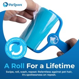 PetLovers PetLovers EzRoll Reusable Lint Roller - Sticky for Life & Multi-Purpose Pet Hair, Dust, & Lint Remover for Clothing, Upholstery, & Cars - Sustainable, Washable & Efficient