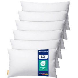 Gentle North Pillow (30 x 50 cm), Set of 6 Cushions for Bed and as Decorative Cushions, with Zip for Filling, Sofa Cushion, Decorative Cushion for Couch and Sofa, Oeko-Tex, Washable up to 60°, White