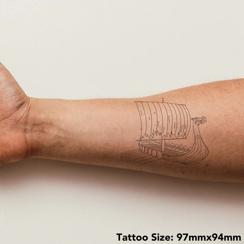 Large 'Viking Longboat' Temporary Tattoo (TO00042250)