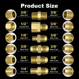 Upgraded 12 Feet High Pressure Propane Hose Extension, Braided Gas Line with Conversion Coupling 3/8" Flare to 1/2" Female NPT, 1/4" Male NPT, 3/8" Male Flare, for Heater, Dryer, Fire Pit, Grill