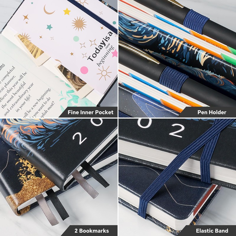 ZXHQ Diary 2026 Day Per Page A5, Jan - Dec, With Colorful Tabs, UK