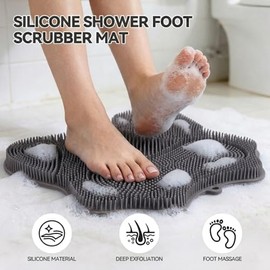 Shower Foot Scrubber Mat, Compact Lightweight Accessory for Travel and Daily Use - ozner Silicone Shower Foot Scrubber