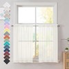 OVZME Ivory Sheer Curtains 36 Inch Length Kitchen Tiers -