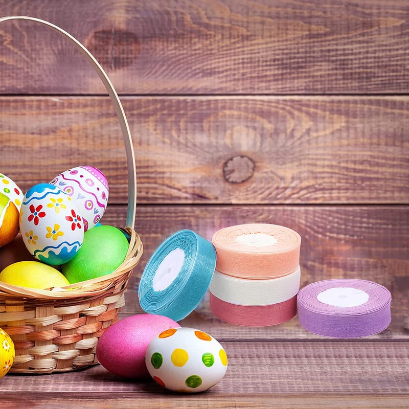 Payevxo SD-01 Ribbon, Wrapping, Organza Ribbon, 5 Rolls, 1.0 inches