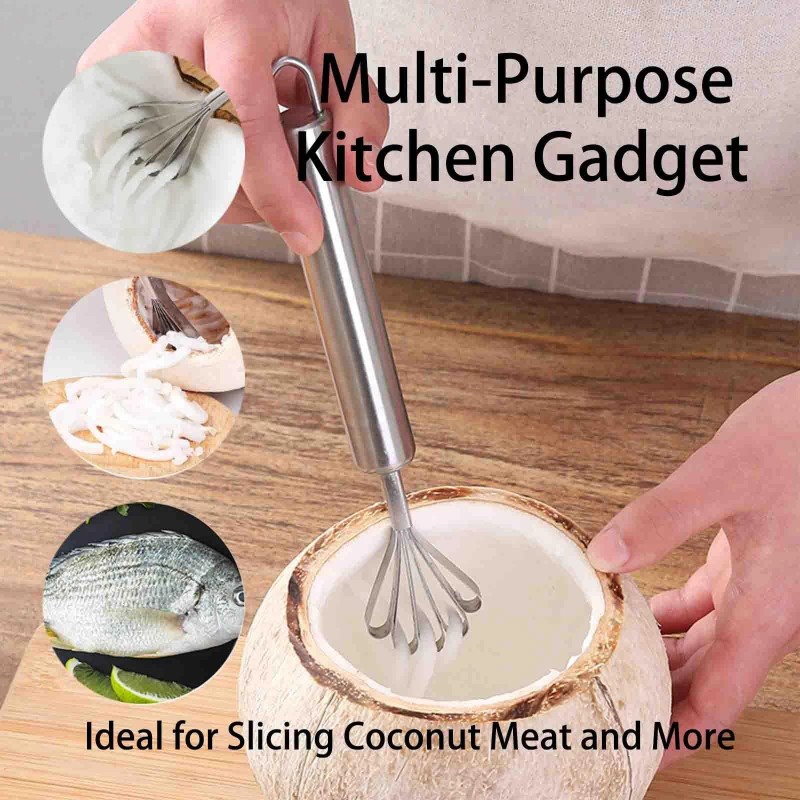 Brbasap 2 PCS Melon Craper Filipino Coconut Meat Scraper Stainless