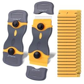 MulWark Razor Blade Scraper, 2Pack Razor Scraper Tool with 100PCS Plastic Blades for Gasket Remover, Labels Decal and Adhesive Remover for Windows and Glass