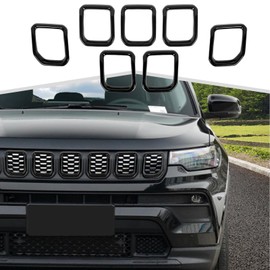 Rejilla de repuesto para parrilla compatible con Jeep Compass 2021 2022 2023 Trailhawk/Limited/Latitude/Altitude/Sport (Negro)..