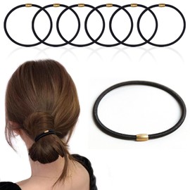 Fuyunohi Hair Rubber Black Hair Rubber Set of 6 Elastic Hair Accessories, Hair Clip, Non-marking Hair Rubber Band, Black, Adult, Stylish, Korean Style, Simple, Stretchable Black Rubber