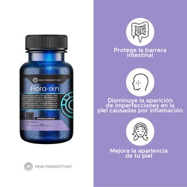 HEALTHADDICTION - Probióticos para Piel Flora-SKN Salud Cutánea y Digestiva 60 Cápsulas