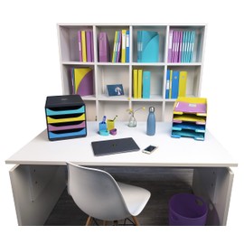 EXACOMPTA 45319D Eco-bin waste paper bin, 15 litres with handles. Elegant and robust waste paper bin and rubbish bin in modern purple design.