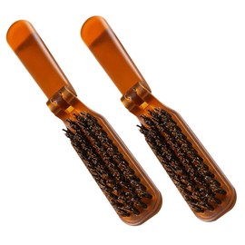 BIUDECO 2pcs Portable Folding Hair Comb Bristle Travel Hair Brush for Easy Styling Salon Compact Design for Men Women Go Use