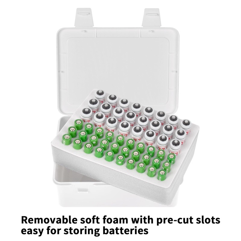 FULLCASE Battery Storage Organizer Holder Holds 54 AA AAA Batteries,