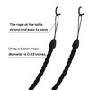 SLIFEOW SLIFEOW Curtain Tiebacks Ropes, Decorative Handmade Tie Backs Curtain Holdbacks with 2 Metal Screw Hooks, Holders Cord for Thin or Thick Window Drapes Indoor Outdoor (Black, 2)