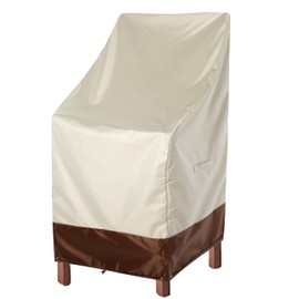 RosieLily Patio Chair Covers High Back Outdoor Chair Cover Waterproof Stackable Outdoor Bar Stool Cover Heavy Duty Patio Furniture Covers Outside, 1 Pack-Beige Brown 28.35"W x 36.22"D x 47.24"H