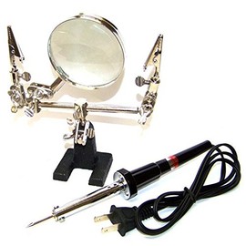 2pcs Set 30w Soldering Iron And Helping Hand Magnifying Glass Soldering Tool Kit