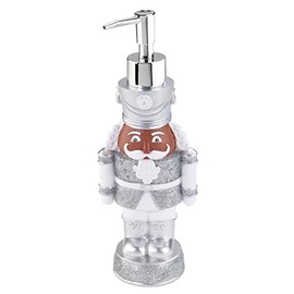 Avanti Linens - Soap Dispenser/Lotion Pump, Christmas Bathroom Decor (Holiday Collection, Silver Nutcracker)