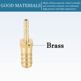 QUARKZMAN Brass Hose Assembly Reducer Straight Barb 10 mm to 4 mm Diameter x 3 Pieces Gold Tone Straight Connector Adapter for Hose Connection