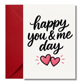 LimaLima Anniversary Card – Happy You and Me Day – Romantic Greeting Card for Him or Her – Cute Love Card for Spouse, Partner or Couple