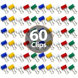 OfficemateOIC Mini Binder Clips, Assorted Colors, 60 Clips per Tub (31024)