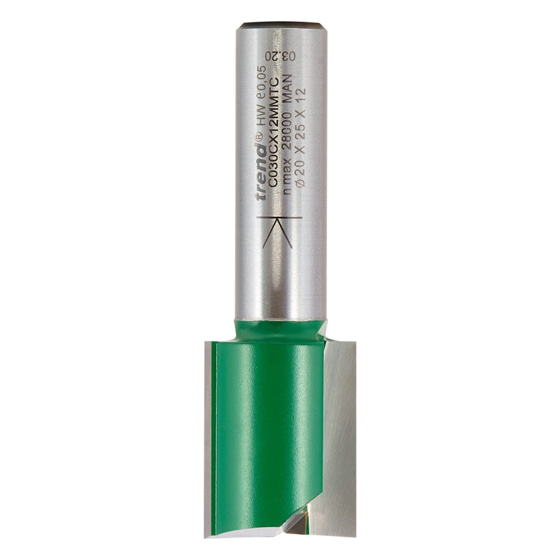 TREND C030CX12MMTC Double Flute Cutter 20mm Diameter x 25mm Cut