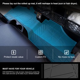 KIWI MASTER Floor Mats for 2022-2024 Polaris Ranger SP 570/ Crew Accessories All Weather Mat Liners Front Row Seat TPE Slush Liner Black