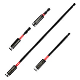 GEINXURN Pack of 4 Bit Holder Magnetic Bit Extension for Screwdrivers Quick Change Bit Holder S2 Steel 1/4 Inch Hex Shank Universal Bit Extension (60 mm, 75 mm, 150 mm, 300 mm Long)