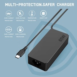 65W Laptop USB C Charger for Lenovo ThinkPad X1 X13 Z13 13s E14 L14 L15 E15 T490 E495 for Lenovo Lenovo IdeaPad 3 Slim5 5Pro Flex 5 Yoga 7 Slim 7 9i Slim 920 ThinkBook 14s 15 20V/3.25A AC Adapter