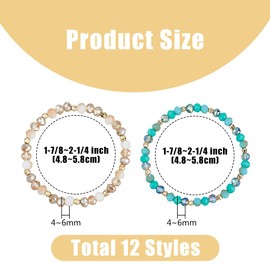 UNICRAFTALE 12Pcs Beaded Stackable Bracelets Verse Friendship Brave Inspirational Bracelets Beautiful Word Stretch Bangle Bracelets Religion Message Crystal Bracelets for Woman