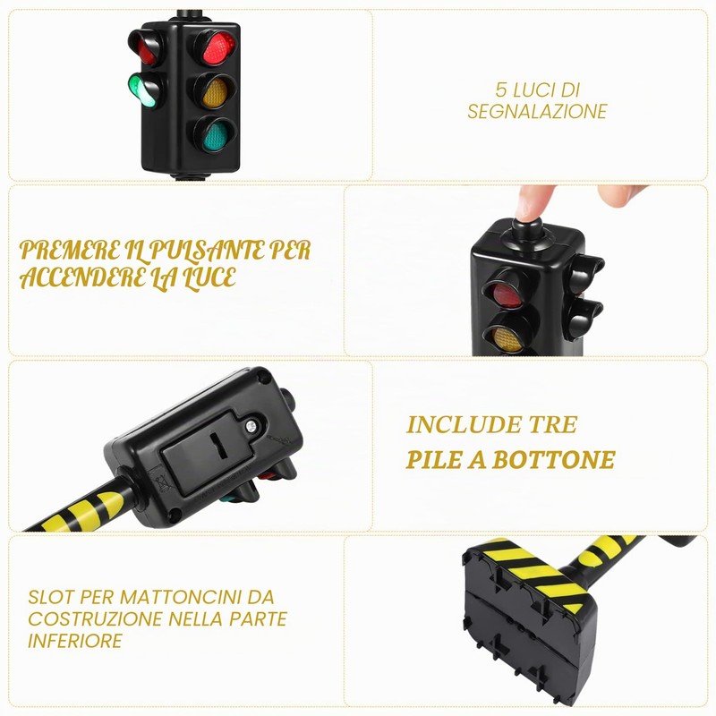 TOYANDONA 2 Pezzi Semaforo Bambini Semaforo Light Giocattoli Simulazione Modello