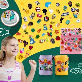 INMAKER Shoe Badges, Pack of 25/100 Shoe Jewellery, Shoe Charms, Girls, Women, Children and Men, No metal type, No Gemstone