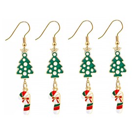 COLLBATH Elegant Xmas Earring Set Vines Design Christmas Stick Ear Pendants for Women Girls