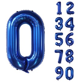 YFHVJTKO Navy Blue 40 Inch Number 0 Foil Mylar Big Balloons 0 Celebration Decorations for 0 Birthday Party Wedding Bridal Shower Engagement Photo Shoot Anniversary Decoration (Navy, 0)
