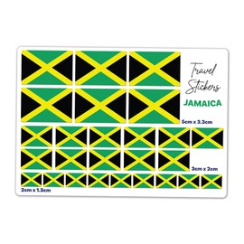 A5 Sticker Sheet Jamaica Flag Vinyl Stickers - Jamaican Travel Holiday World Geography School Labels Scrapbooking 5cm | 3cm | 2cm #81484