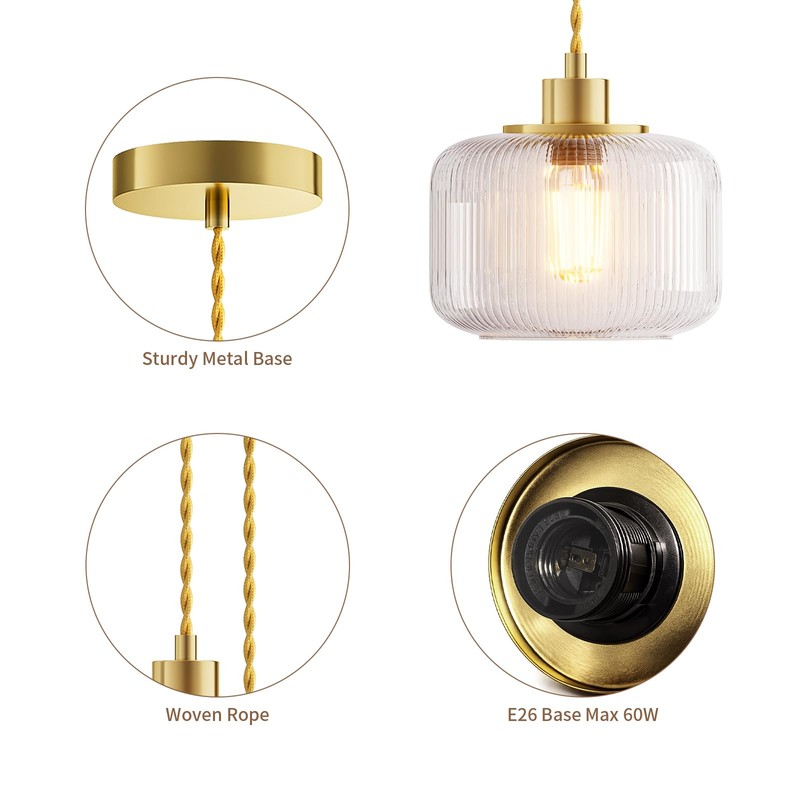 Karjoefar Pendant Light, 110V Pendant Lamp with E26 7W LED