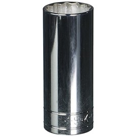 SK Hand Tool Professional Tools 40832 1/2 in. Drive 12-Point Fractional Deep Chrome Socket – 1 in, Cold Forged Steel Socket with SuperKrome Finish, Made in USA