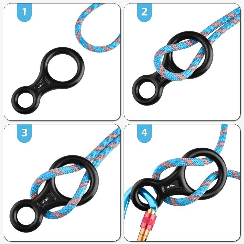 TRIWONDER 35kN Aluminum Climb Figure 8 Descender Rigging Plate Rappel