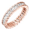 PAVOI 14K Gold Plated Cubic Zirconia Baguette Cut Eternity Bands