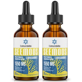 Lumarejebo Liposomal Irish Sea Moss Drops 1550 mg, with Burdock Root and Bladderwrack Extract, 4 Times Stronger Than Pills and Gels, Natural Vitamin and Mineral Supplements (60.00 ml (Pack of 2)