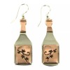 Far Fetched Wine Bottle Earrings Vine Design Cutout Sommelier Copper