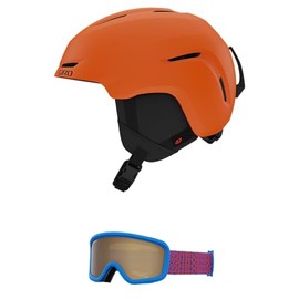Giro Spur Combo Pack Ski Helmet - Snowboarding Helmet with Matching Goggles Matte Bright Orange/Chico 2.0 Blue Constant XS (48.5-52cm)