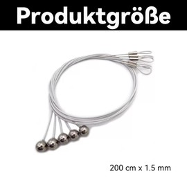 VZU Pack of 4 Photo Rope with 48 Magnets for Hanging Photos, 200 cm x 1.5 mm, Magnetic Photo Chain Photo Line with Clips for Postcards Hanging, Photo Holder, Wall Photo Garland, Creative Photo