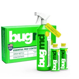 BugMD Starter Kit - Pest Oil Insect Solution Concentrate (2 Pack, 3.7 oz) - Plant-Powered Bug Spray for Home, Roach Spray, Roach Killer Indoor Infestation, Bed Bug Killer + Reusable Spray Bottle (32 oz)
