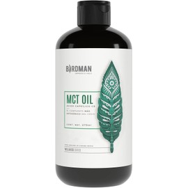 Birdman MCT Oil Acido Caprílico C8 100% Natural Puro De Coco, Keto y Paleo Friendly, Boost De Energia y Concentracion, Ideal en Cafe y Ensaladas, Sin Sabor | 18 Porciones | 270ml