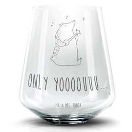 Mr. & Mrs. Panda Cocktail Glass Bear Guitar Gift Teddy Bear Cocktail Glass with Engraving Cocktail Glass with Desired Text