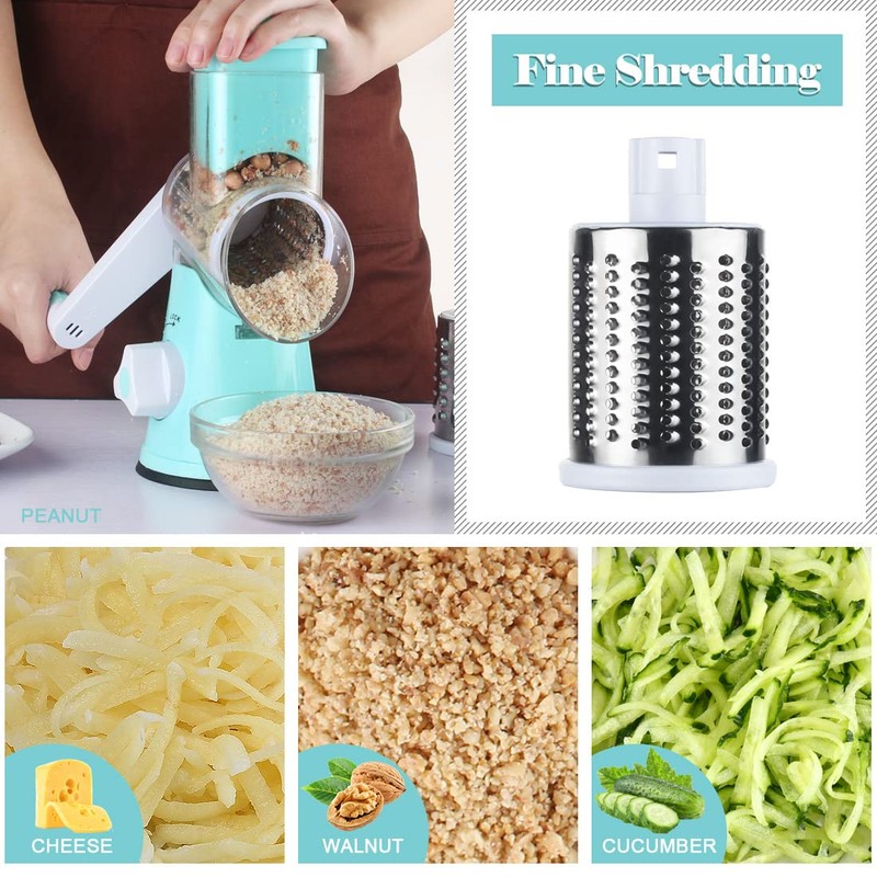 Ourokhome Rotary Cheese Grater Hand Crank, Kitchen Shredder Speed Mandolin